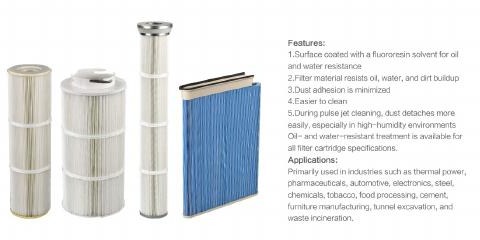 Industrial pleated filter cartridges